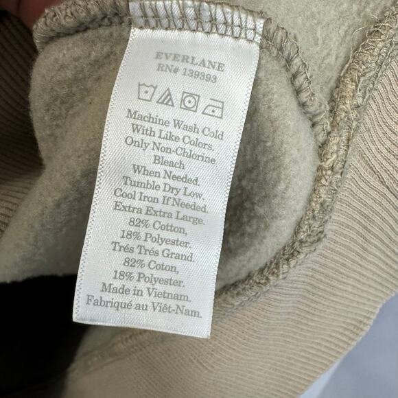 Everlane Essential Crew Sweatshirt Pullover Cotton Oversized Men XXL Light Brown - Picture 8 of 8